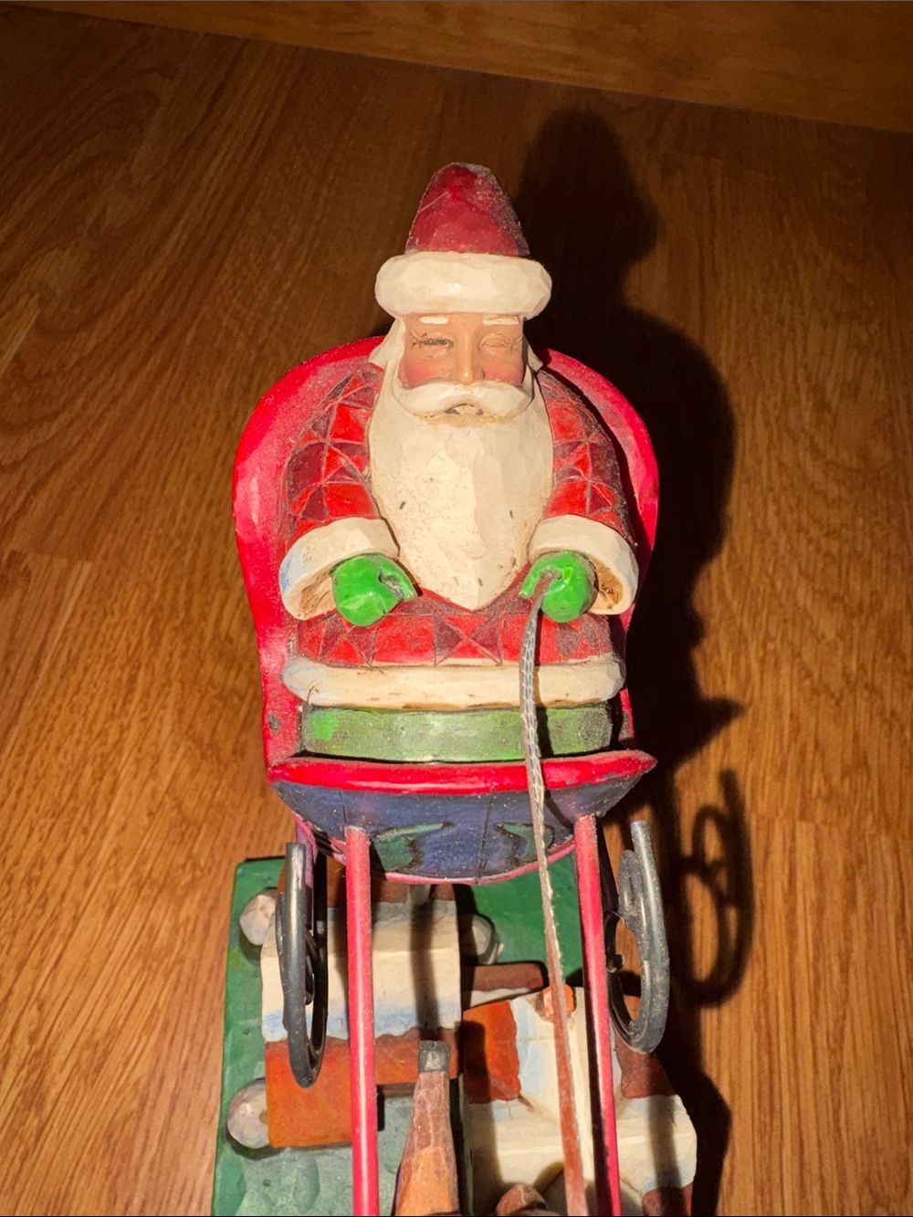 Vintage 2005 Jim Shore Santa Sleigh with Reindeer and Village - Picture 7 of 10